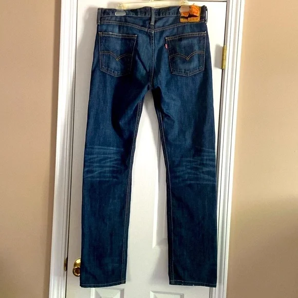 Levi’s Men’s 513 Dark Wash Denim Jeans Size 34 W 34L - Picture 2 of 4